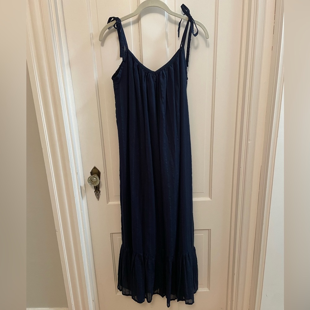 NWT Emerson Fry India sundress Navy Swiss dot XS/S